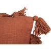 imageGrey Square Cotton Pillow with TasselsRusset