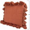 imageGrey Square Cotton Pillow with TasselsRusset