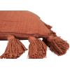 imageGrey Square Cotton Pillow with TasselsRusset