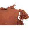 imageGrey Square Cotton Pillow with TasselsRusset