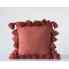 imageGrey Square Cotton Pillow with TasselsRusset