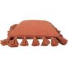imageGrey Square Cotton Pillow with TasselsRusset