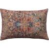 imageCreative CoOp 24 Inches Cotton Printed Lumbar Pattern and Chambray Back Multicolored Pillow Multi