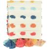 imageCreative CoOp 60quot L x 50quot W Woven Cotton Throw with Tufted Dots ampamp Tassels Model DF2390