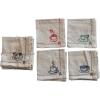 imageCreative CoOp Coffee and Tea Cotton and Linen Cocktail Napkins Multicolor Set of 4