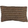 imageCreative CoOp HandWoven Jute and Cotton Macram Lumbar Pillow 20quot L x 12quot W x 2quot H Brown
