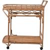 imageCreative CoOp HandWoven Rattan 2Tier Bar Cart on Wheels Natural