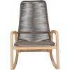 imageCreative CoOp IndoorOutdoor Teak Wood ampamp Woven Rope Rocking Chair Grey