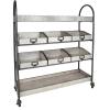 imageCreative CoOp Metal 4 Tier Cart on Casters with 2 Open Shelves ampamp 6 Bins