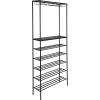 imageCreative CoOp Metal Mini Bar with Stemmed Glass Holder and Slatted Shelves Black