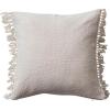 imageCreative CoOp Soft Cotton Pillow with Fringe White Square Natural