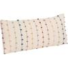 imageCreative CoOp White Cotton Pillow with Multicolor Embroidered Loop Stripes