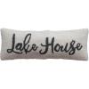 imageCreative CoOp Wool and Cotton Lake House Embroidery Cream and Navy Lumbar Pillow Ivory