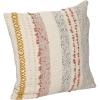 imageCreative CoOp Woven Cotton Blend Pillow with Stripes and Embroidery Multicolor Square Multi