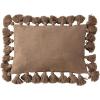 imageCreative CoOp Woven Cotton Slub Lumbar Crochet and Tassels Pillow 24quot L x 16quot W x 2quot H BrownBrown