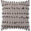imageCreative CoOp Woven Cotton Throw Tassel Embroidery Natural and Brown Pillow Ivory