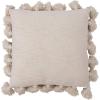 imageGrey Square Cotton Pillow with TasselsCream