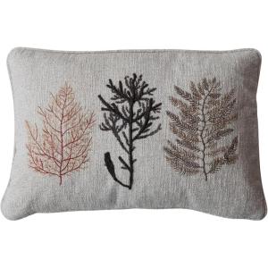 imageCreative CoOp Cotton Blend Printed Lumbar Pillow with Botanicals and Embroidery Multicolor