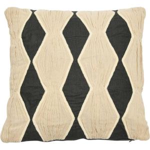 imageCreative CoOp Cotton Pillow with Embroidery Chambray Back