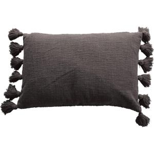 imageCreative CoOp Cotton Slub Lumbar Pillow with Tassels Iron Color