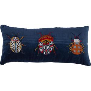 imageCreative CoOp Cotton Velvet Lumbar Beetle Embroidery Multicolor Pillow Multi