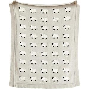 imageCreative CoOp Grey Cotton Knit Sheep BlanketSheep