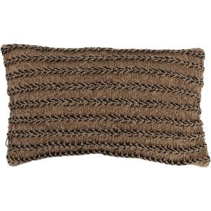 imageCreative CoOp HandWoven Jute and Cotton Macram Lumbar Pillow 20quot L x 12quot W x 2quot H Brown