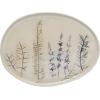 imageCreative CoOp 1375quot Oval Debossed Floral Stoneware Reactive Crackle Glaze Finish Each one Will Vary Platter Tan