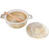 imageCreative CoOp 3Piece Stoneware Lid ampamp Bamboo Spreader Set of 2 ColorsEach one Will Vary Brie Bakers Multicolor