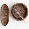 imageCreative CoOp Boho Carved Wood Bowl with Interior Design Natural Burnt Finish