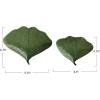 imageCreative CoOp Boho Stoneware Gingko Leaf Shaped Set of 2 Sizes Green Plate