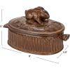 imageCreative CoOp Brown Matte Stoneware Baker with Rabbit Design Large