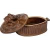 imageCreative CoOp Brown Matte Stoneware Baker with Rabbit Design Large