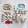 imageCreative CoOp Coastal Stoneware Pitcher with Wax Relief Lobster Illustration Multicolor