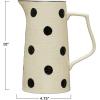 imageCreative CoOp Farmhouse Stoneware Painted Polka Dots Ivory and Black Pitcher