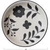 imageCreative CoOp Hand Painted Stoneware Bowl with Floral Design Black and White