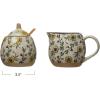 imageCreative CoOp HandPainted Spoon and Lid Stoneware Creamer Set of 3 Sugar Pot 9quot L x 4quot W x 4quot H MulticolorTea Set