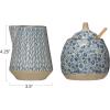 imageCreative CoOp HandPainted Stoneware Sugar Set of 2 Pieces Creamer Set Blue
