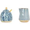 imageCreative CoOp HandPainted Stoneware Sugar Set of 2 Pieces Creamer Set Blue