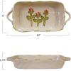 imageCreative CoOp Multicolor 12Ounce Stoneware Baker with Handles and Flower 10quot L x 5quot W