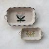 imageCreative CoOp Multicolor 1Quart Stoneware Baker with Handles and Flower 1325quot L x 75quot W