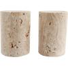 imageCreative CoOp Natural Round Travertine Salt and Pepper Shakers Set of 2 Small