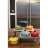 imageCreative CoOp Round Stoneware Mini Bakers with Lids Set of 6 ColorsBakers