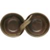 imageCreative CoOp Stoneware Appetizer 2 Sections and Handle Brown Reactive Glaze Dish