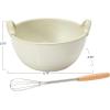 imageCreative CoOp Stoneware Batter Bowl Whisk Serveware 675quot Cream