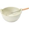 imageCreative CoOp Stoneware Batter Bowl Whisk Serveware 675quot Cream