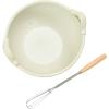 imageCreative CoOp Stoneware Batter Bowl Whisk Serveware 675quot Cream