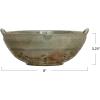 imageCreative CoOp Stoneware Berry Bowl with Handles Aqua Reactive Glaze 85quotL x 775quotW x 325quotH Multicolor