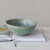 imageCreative CoOp Stoneware Berry Bowl with Handles Aqua Reactive Glaze 85quotL x 775quotW x 325quotH Multicolor