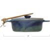 imageCreative CoOp Stoneware Brie Baker with Bamboo SpreaderBlue
